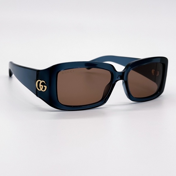 NEW GUCCI GG1403S 003 SQUARE BLUE BROWN WOMEN SUNGLASSES GUCCI - Picture 7 of 12